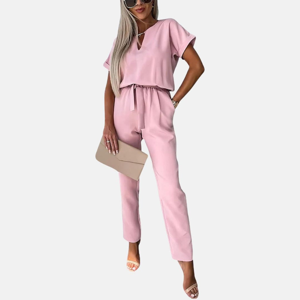 GR | Elegant, festive short-sleeved women's jumpsuit for summer