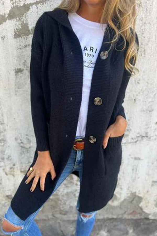 GR | Lässiger Herbst Strickcardigan mit Kapuze für Frauen