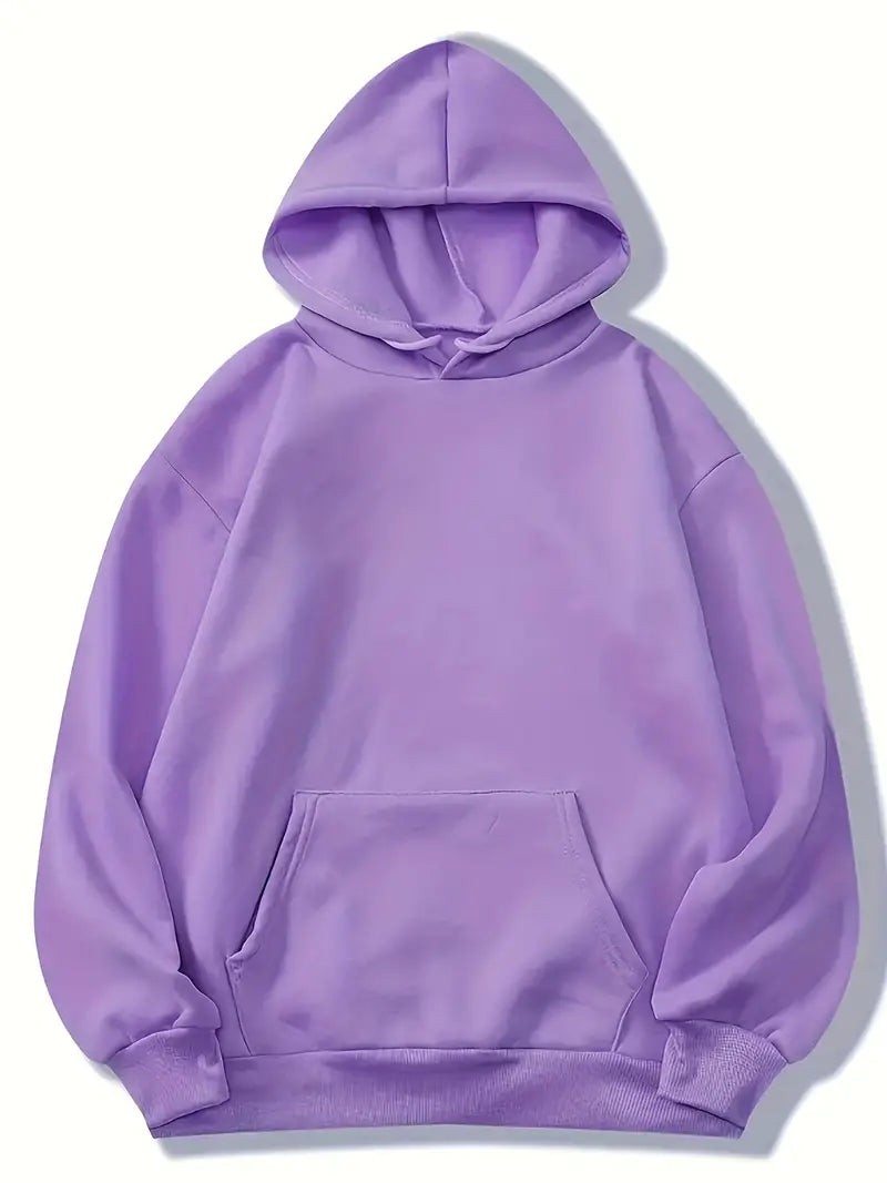 GR | Bequemer Einfarbiger Damen Hoodie mit Kapuze