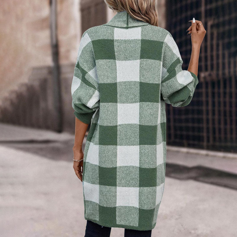 GR | Lässige Karierte Strickjacke