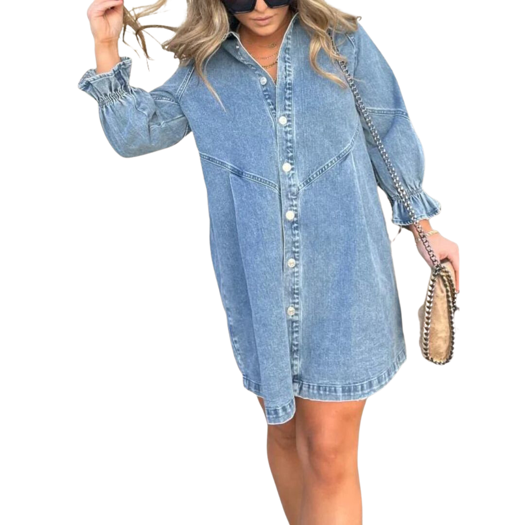 GR | Denim Dress with Long Sleeves