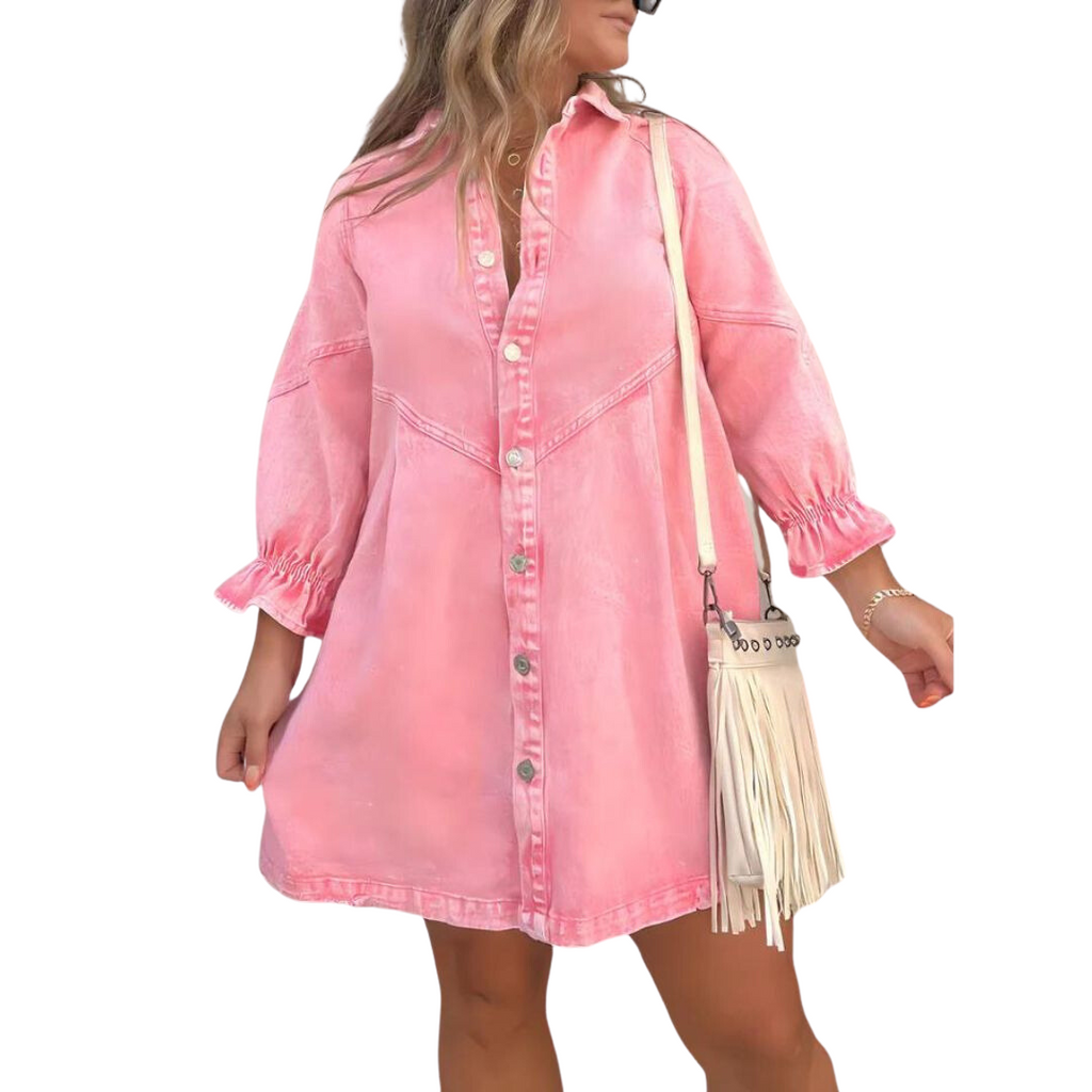 GR | Langärmeliges Denim-Kleid