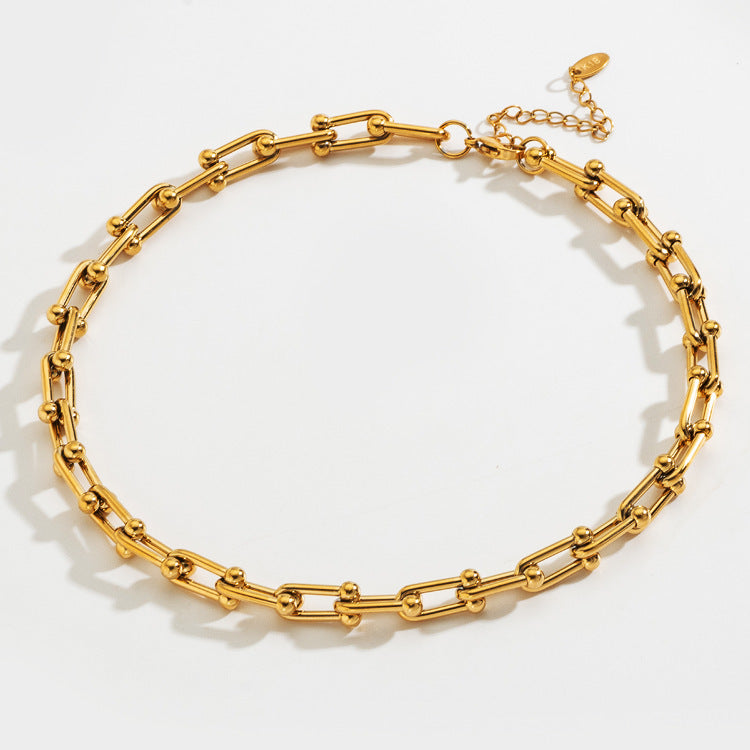 GR | Necklace U-shaped lock thick chain