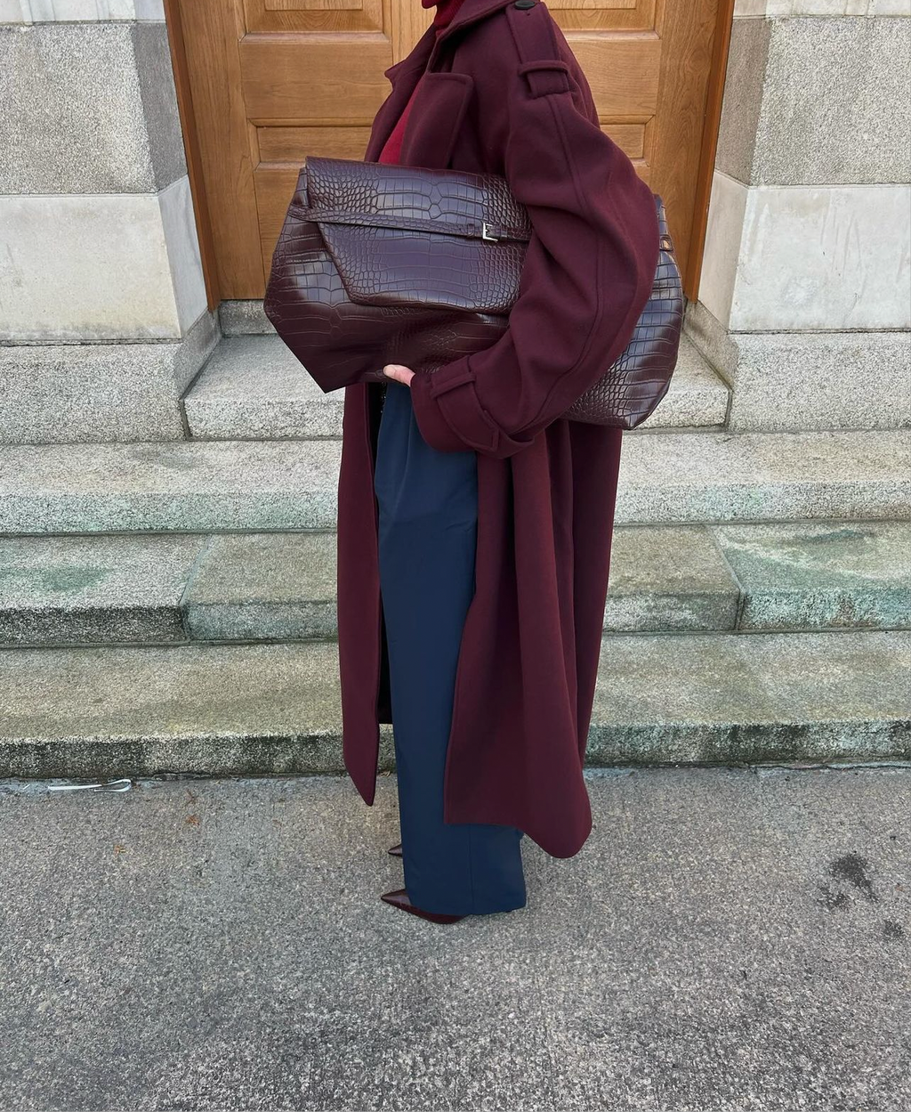 GR | Elegant burgundy long coat