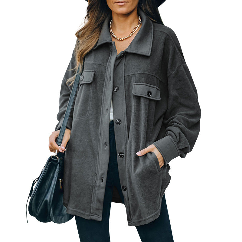 GR | Fleece button-up jacket