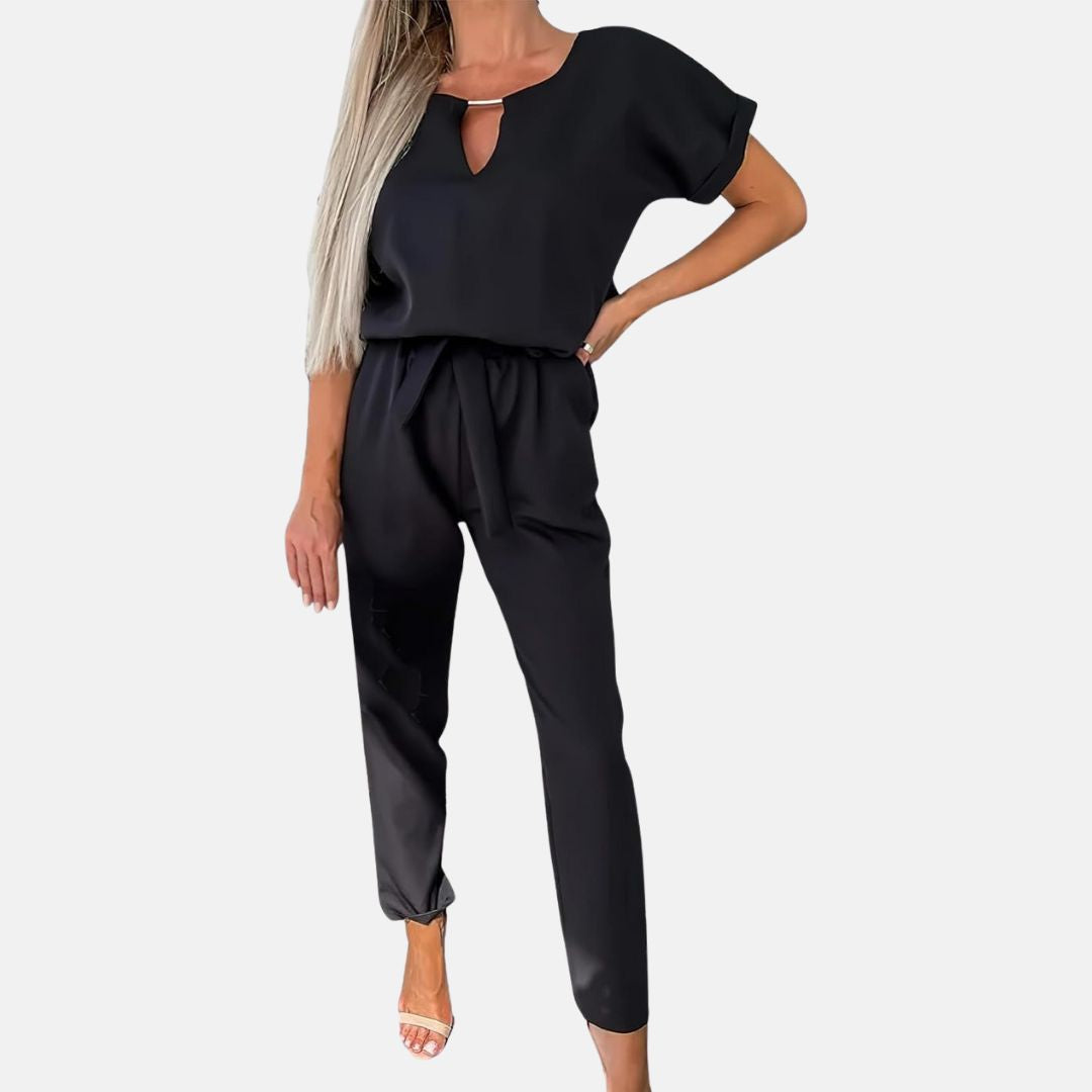 GR | Elegant, festive short-sleeved women's jumpsuit for summer