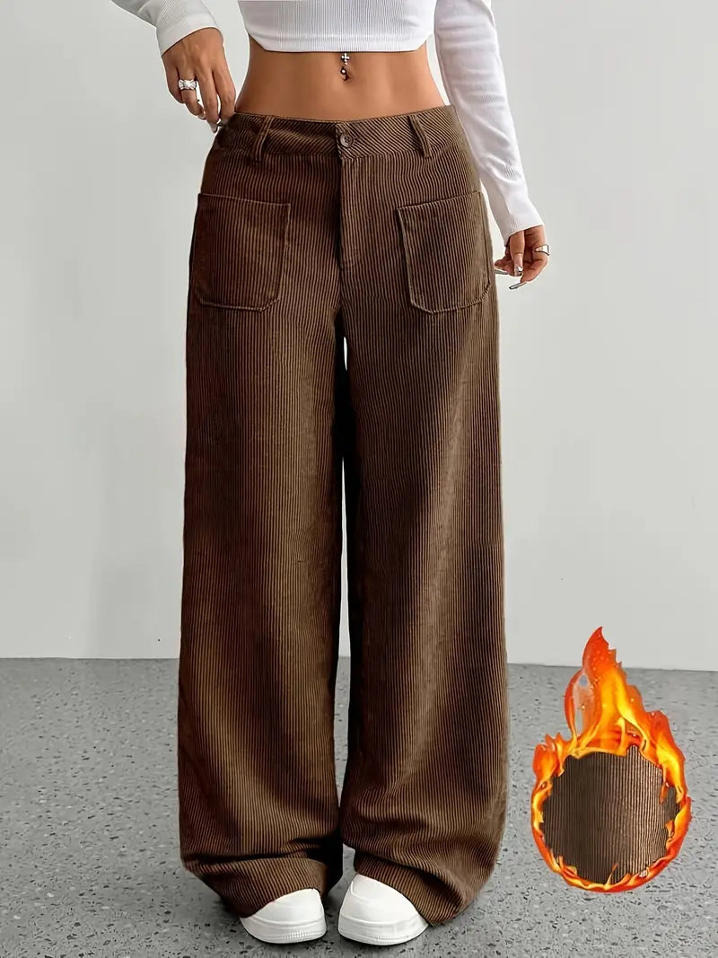 GR | Cordhose Mit Weitem Bein Für Frauen