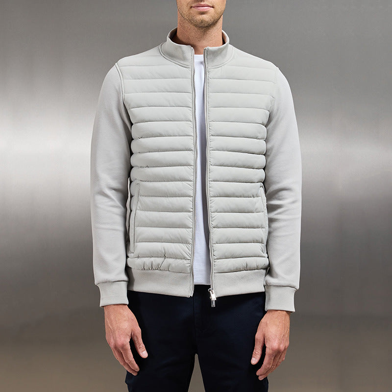 GR | Lightweight stand-up collar cardigan, lined casual jacket with zipper, for spring & autumn