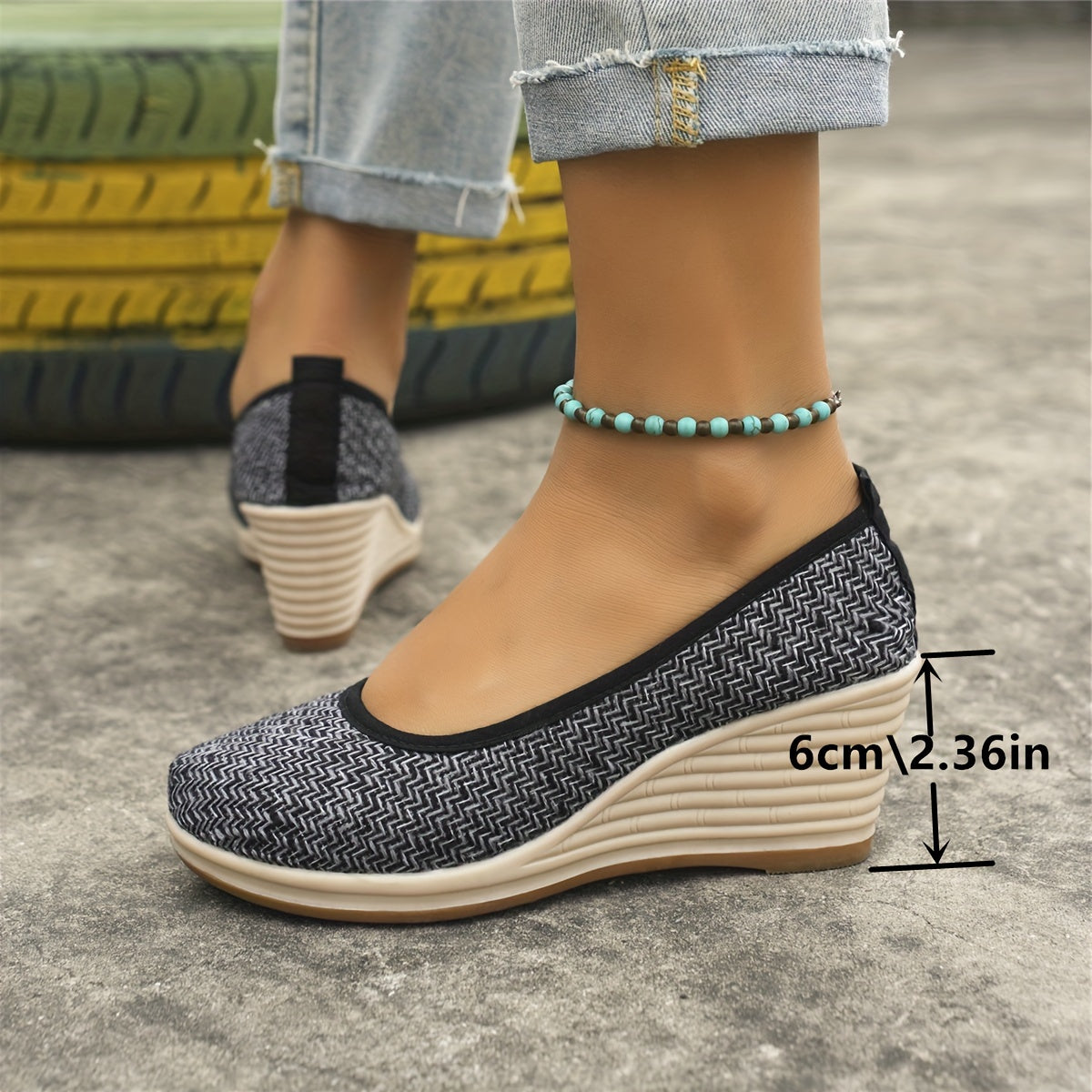 GR | Breathable wedge heel slippers