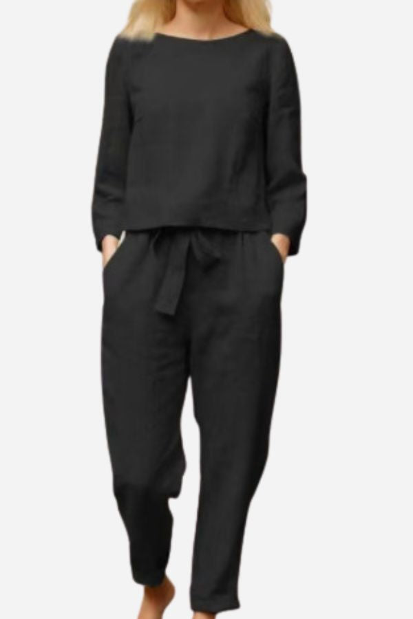 GR SOLID COLOUR LINEN TWO-PIECE SET