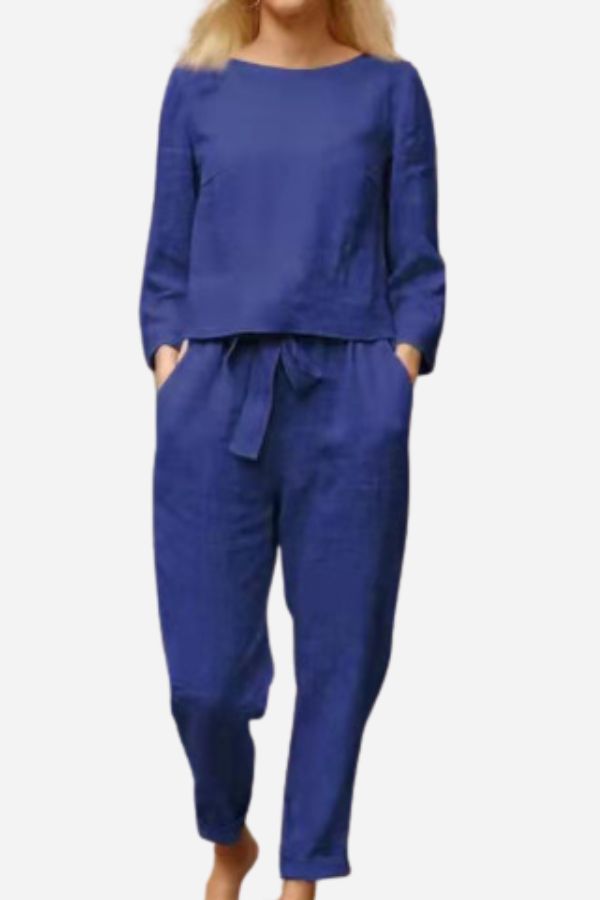 GR SOLID COLOUR LINEN TWO-PIECE SET