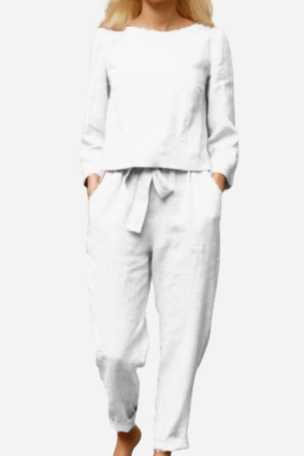 GR SOLID COLOUR LINEN TWO-PIECE SET