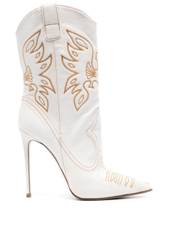 GR | Women's Fashion Western Denim Style High Heels Boots