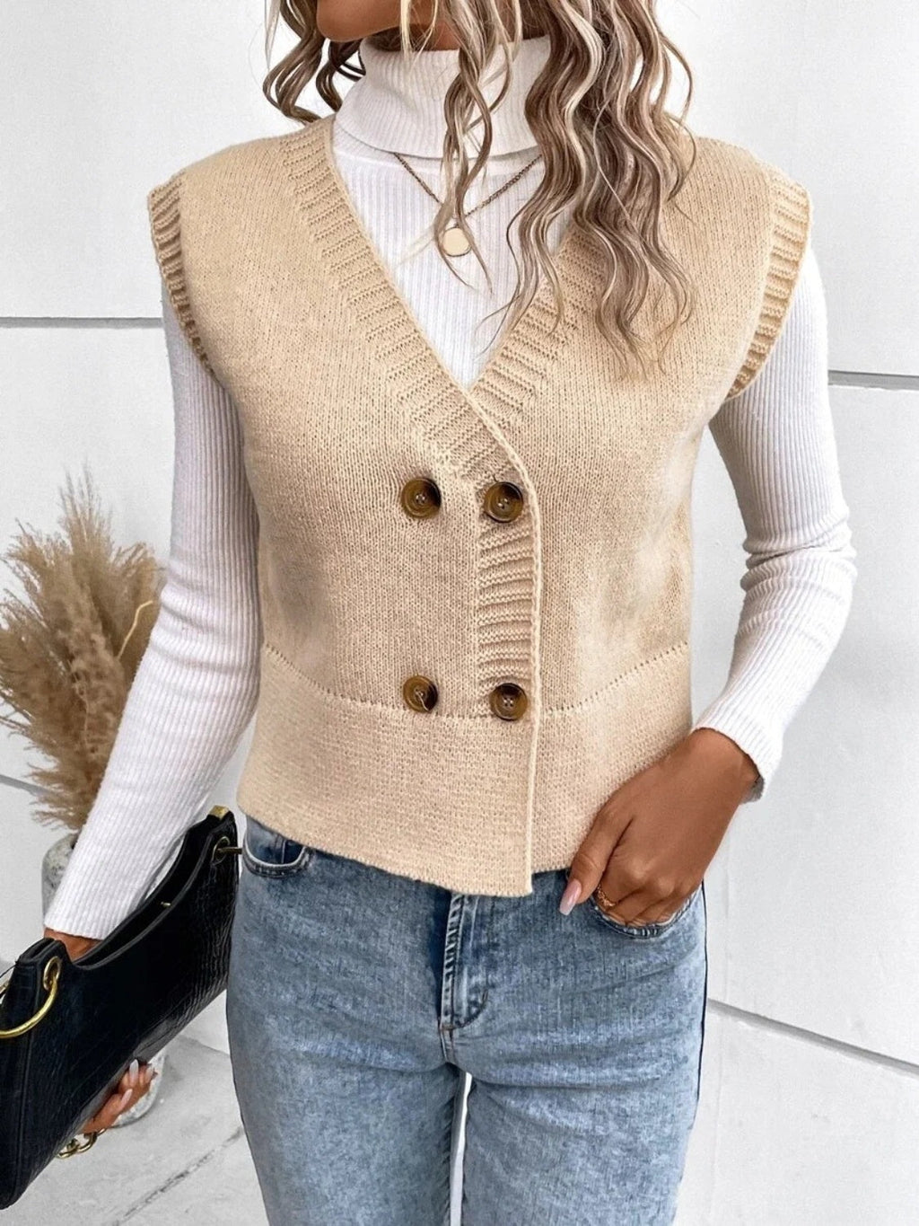 GR | Stylish Autumn Classic Button-Down V-Neck Sweater Vest for Women