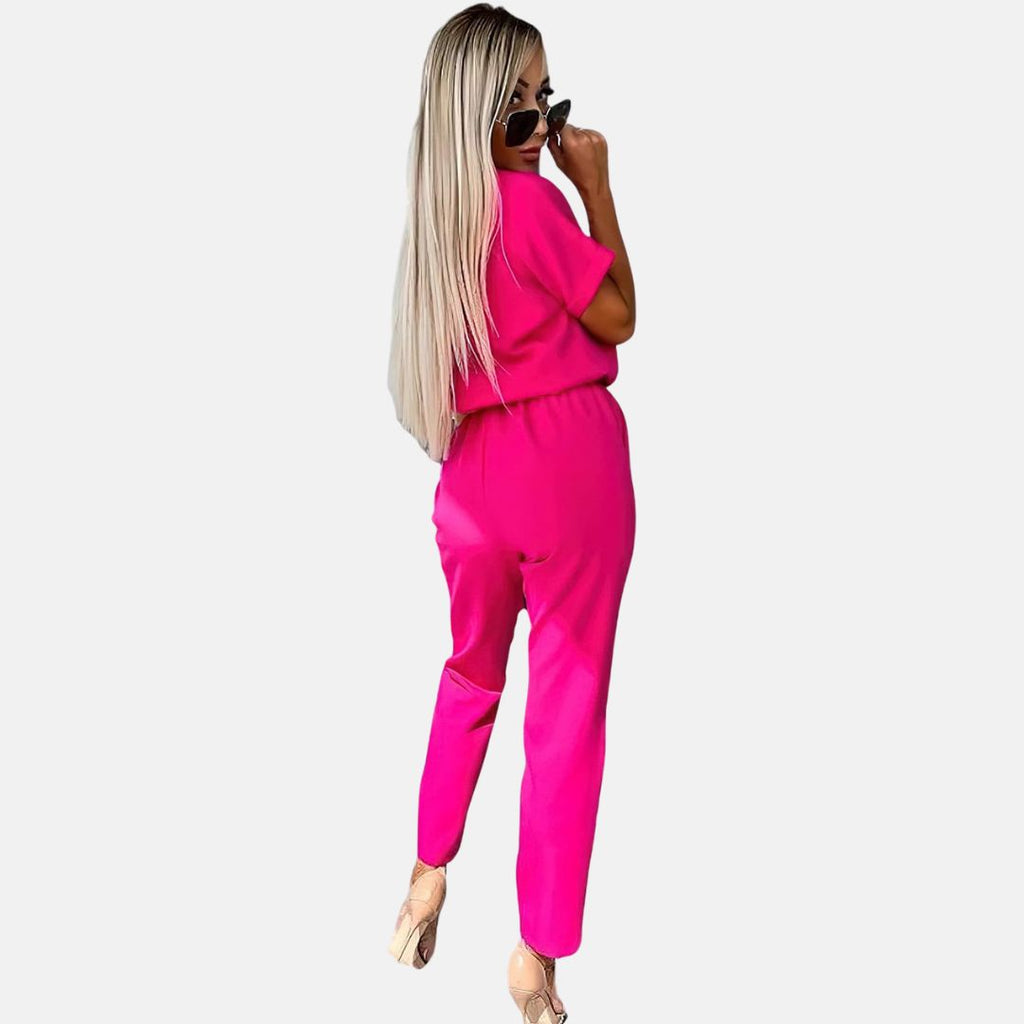GR | Elegant, festive short-sleeved women's jumpsuit for summer