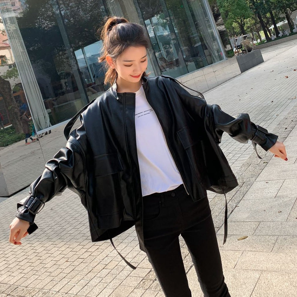 GR | Women's Leather Jacket with Box Cut