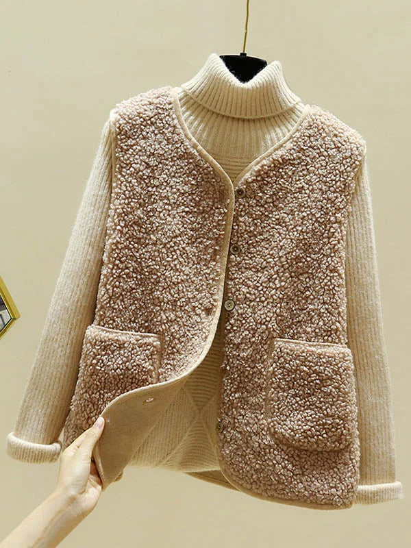 GR - Warm Sleeveless Lambswool Cardigan for Women