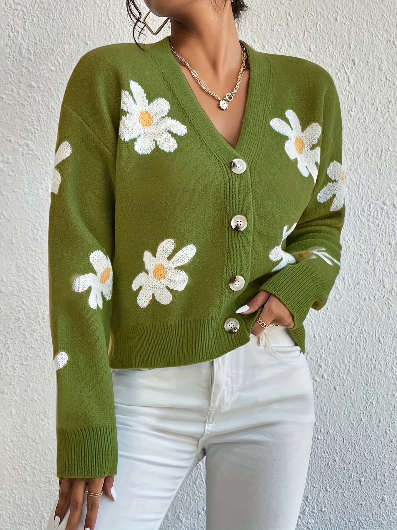 GR | mit Blumenmuster und langen Ärmeln Für Frauen