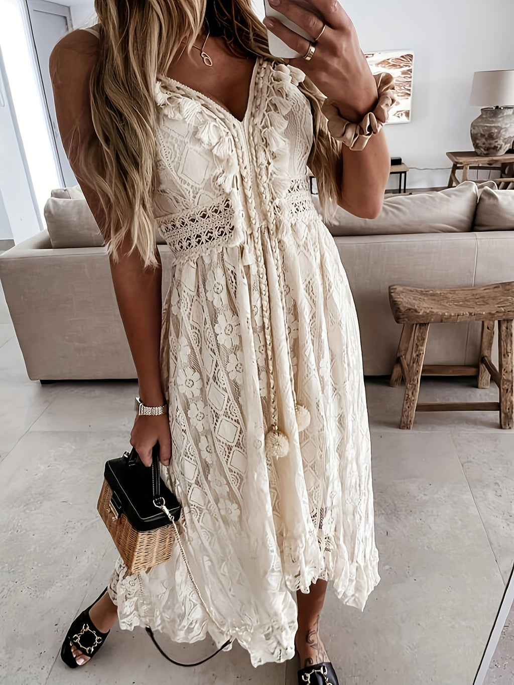 GR | V-neck maxi dress for women