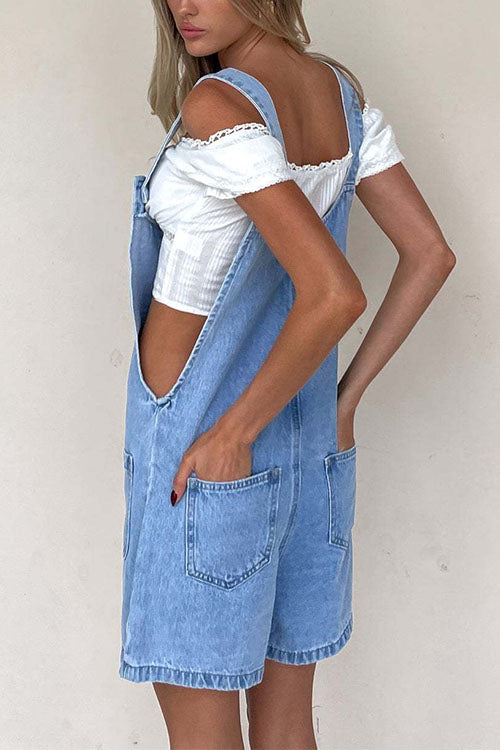 GR | Rosiedress Button Closure With Pockets Denim Jumpsuit