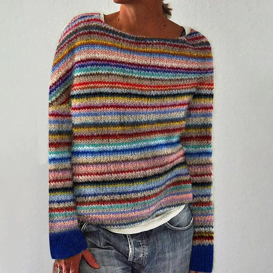 GR | Elegant striped long-sleeved sweater