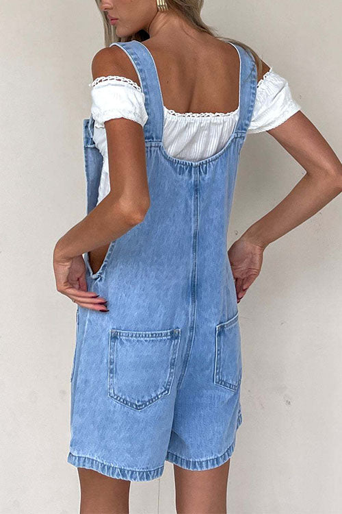 GR | Rosiedress Button Closure With Pockets Denim Jumpsuit