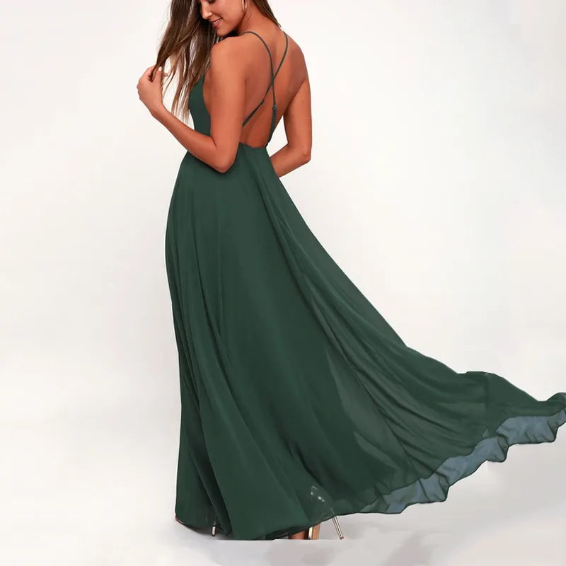 GR | Bridesmaid dress with belt on the back in the shape of a cross