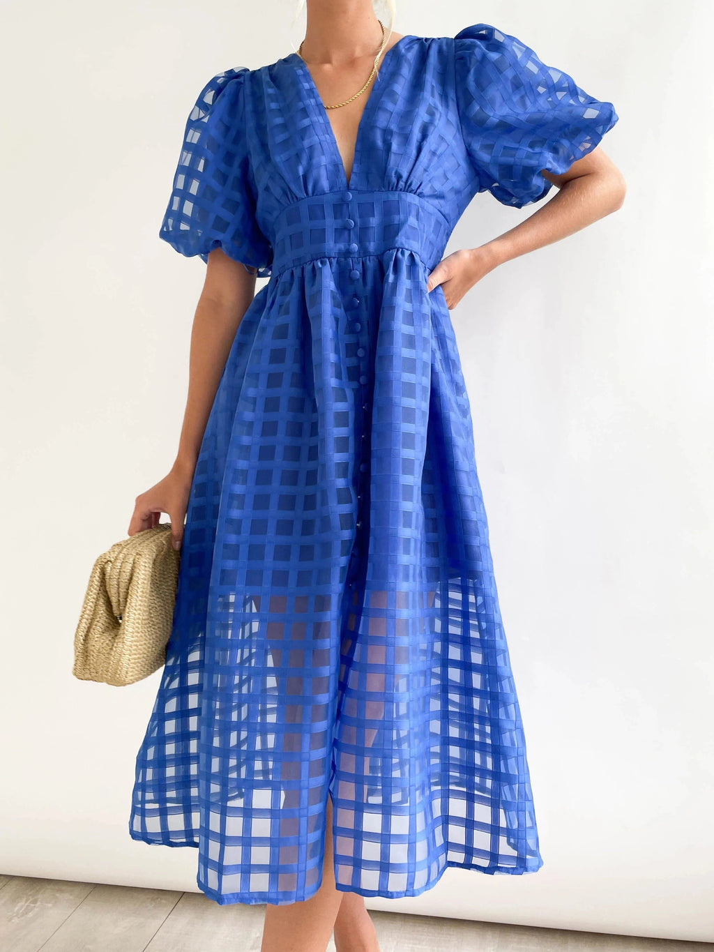 GR | Midikleid mit Puffärmeln