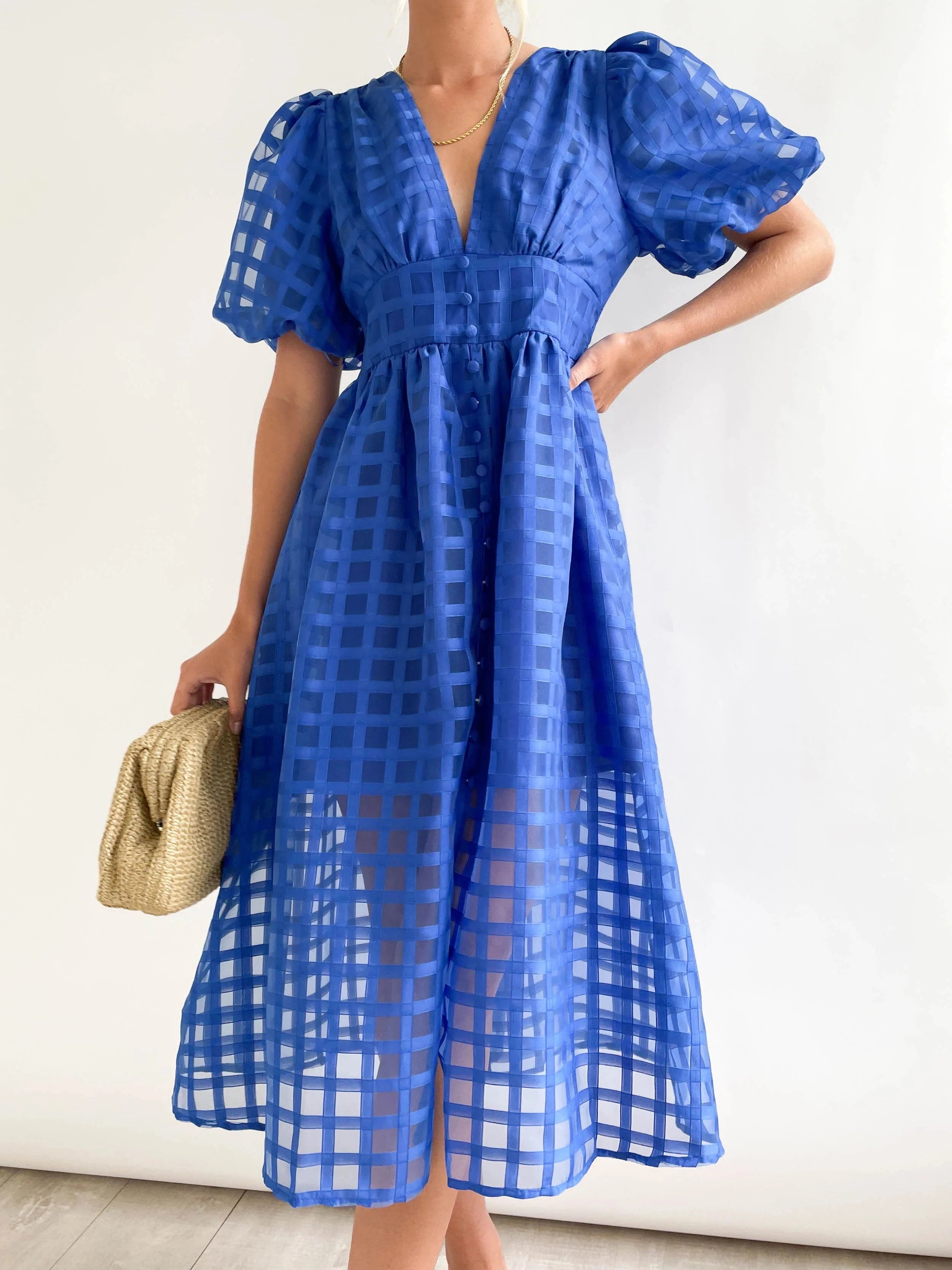 GR | Midikleid mit Puffärmeln