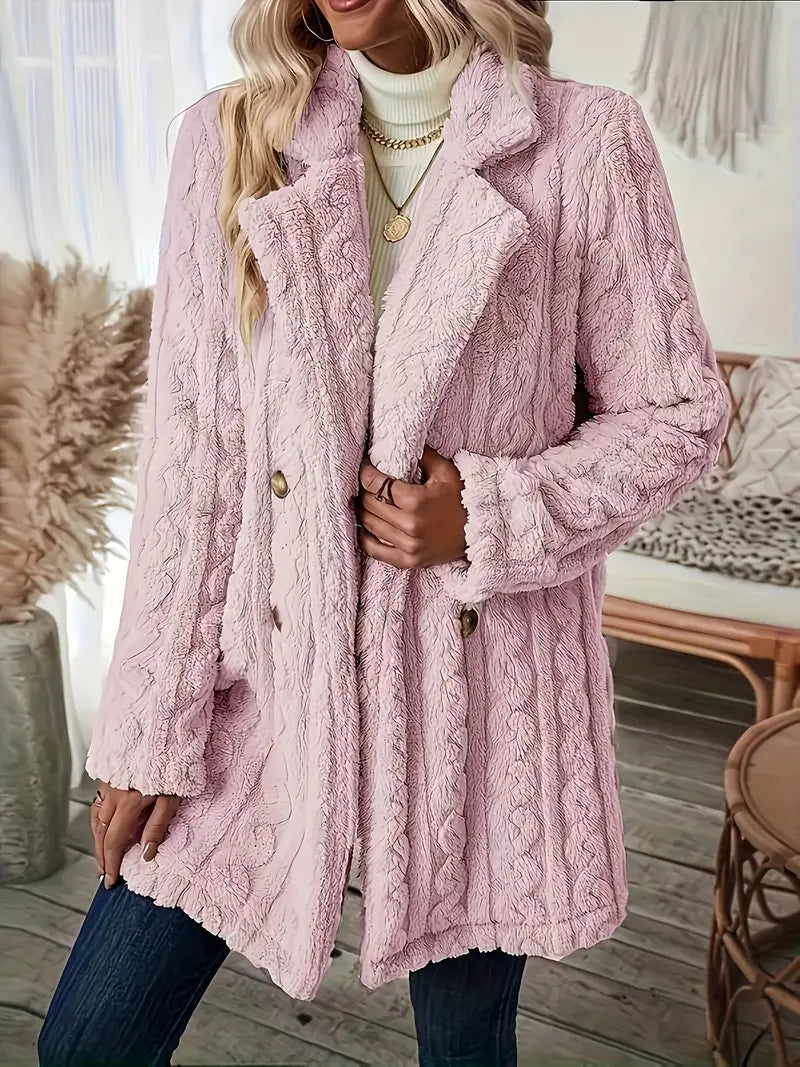 GR | Soft, solid-color thermal coat with long sleeves