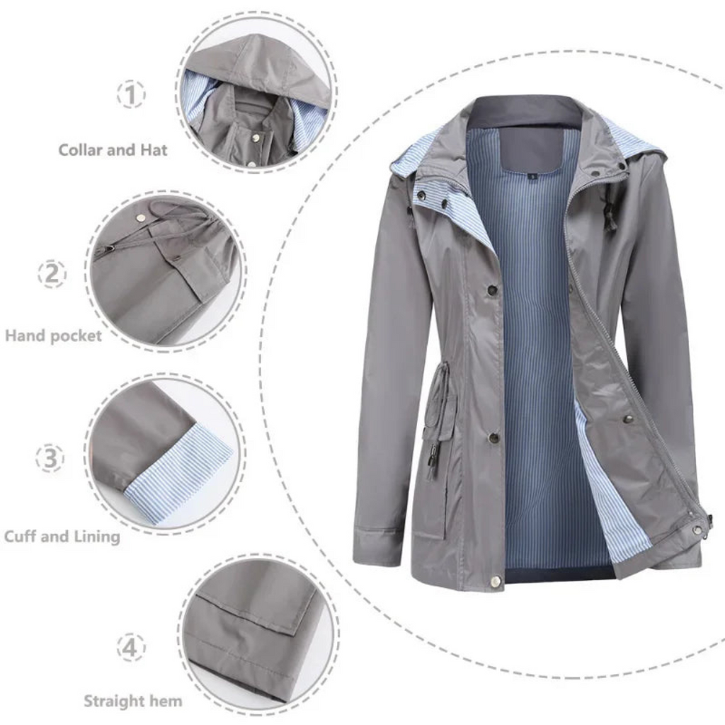 GR | Lightweight Women's Rain Jacket, Water-Repellent