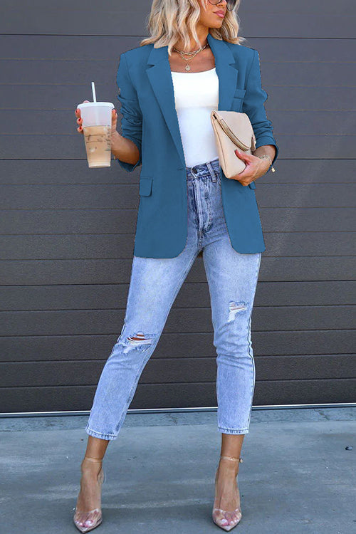 GR | Rosiedress Classic One-Button Back Slit Pocket Blazer