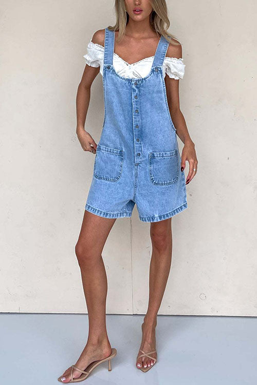 GR | Rosiedress Button Closure With Pockets Denim Jumpsuit