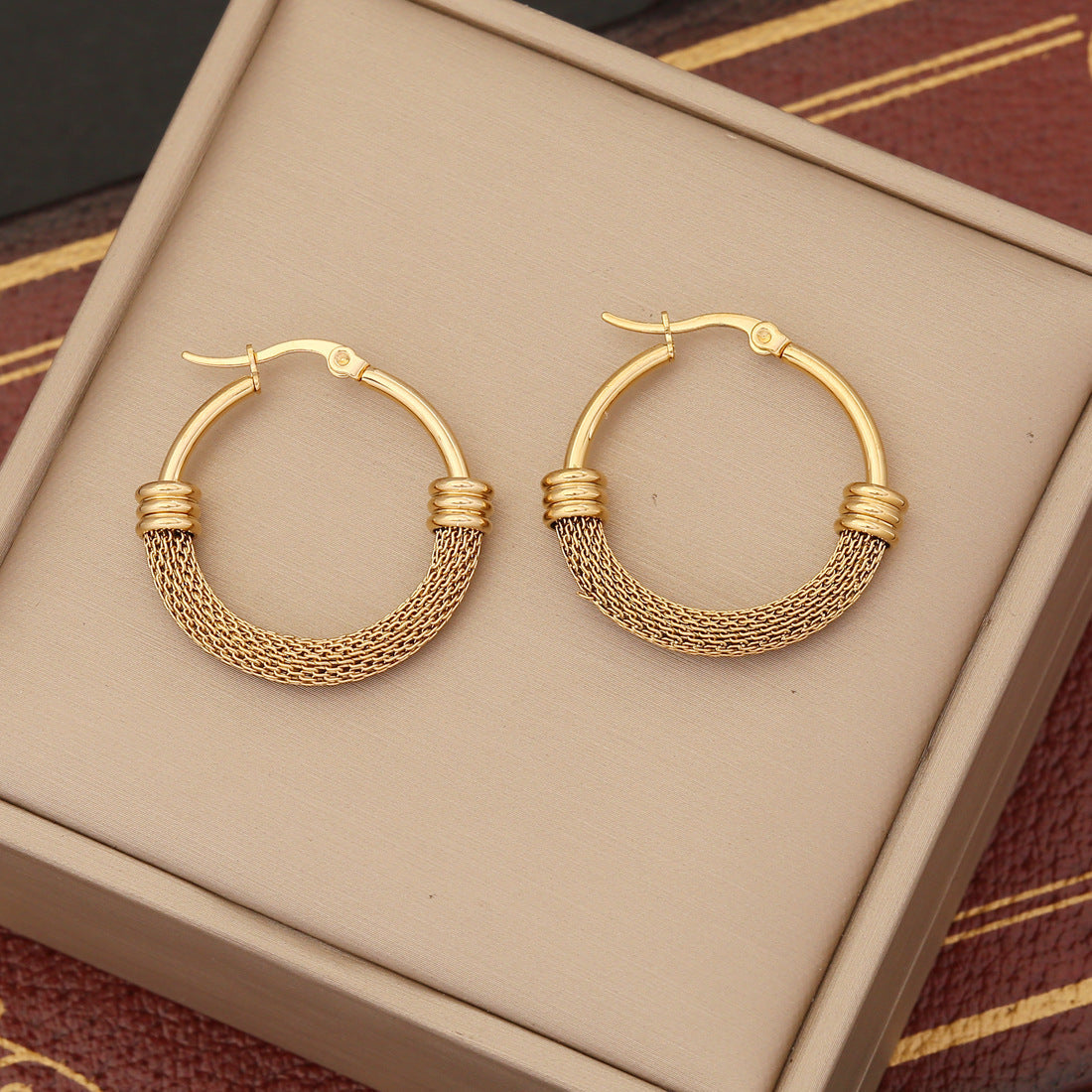 GR | Metal Exaggerated Stainless Steel Stud Earrings