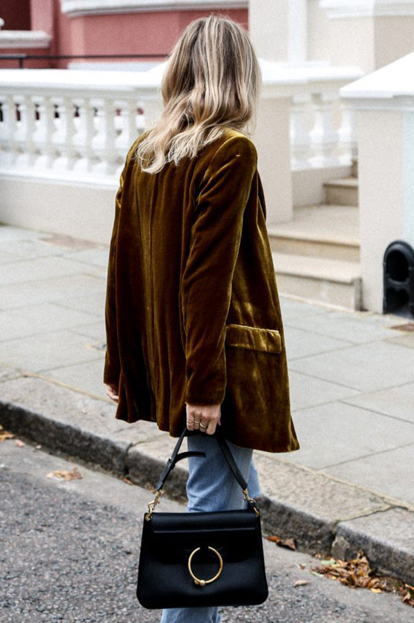 GR | Velvet blazer with a chic tailored cut for women