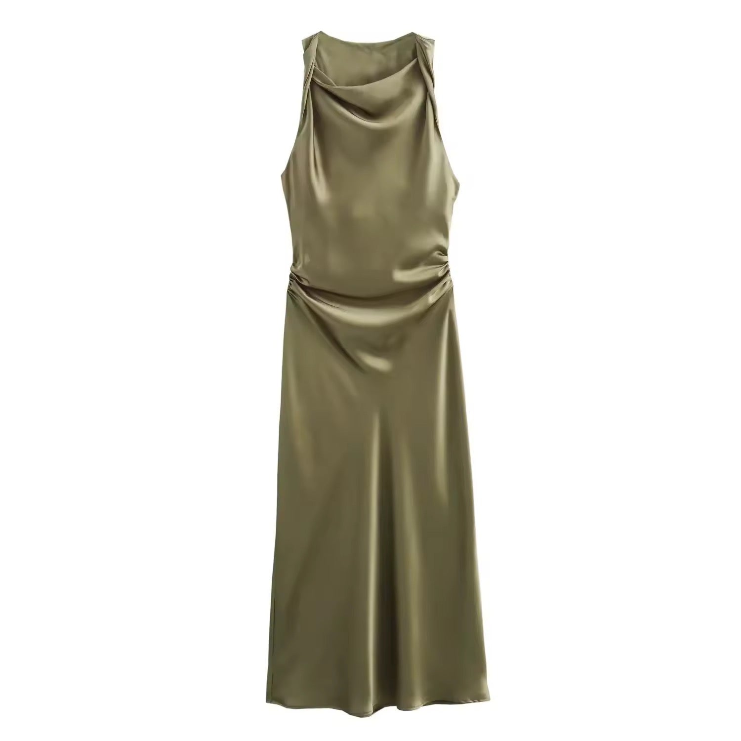 GR | Satin Maxi Dress Elegant Draping