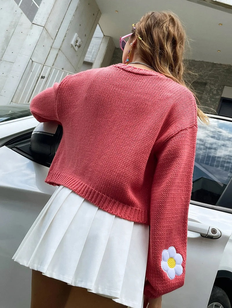 GR | Geblümter Strick-Cardigan für Damen