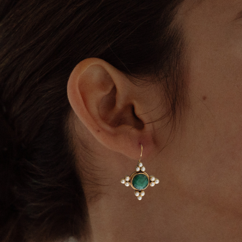 GR | Pearl Vintage Drop Earrings Gold Plated