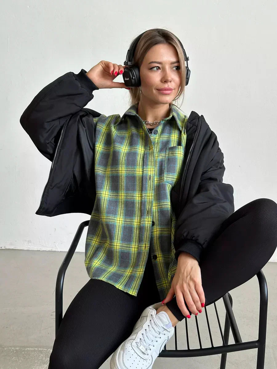 GR | Checked flannel shirt for women