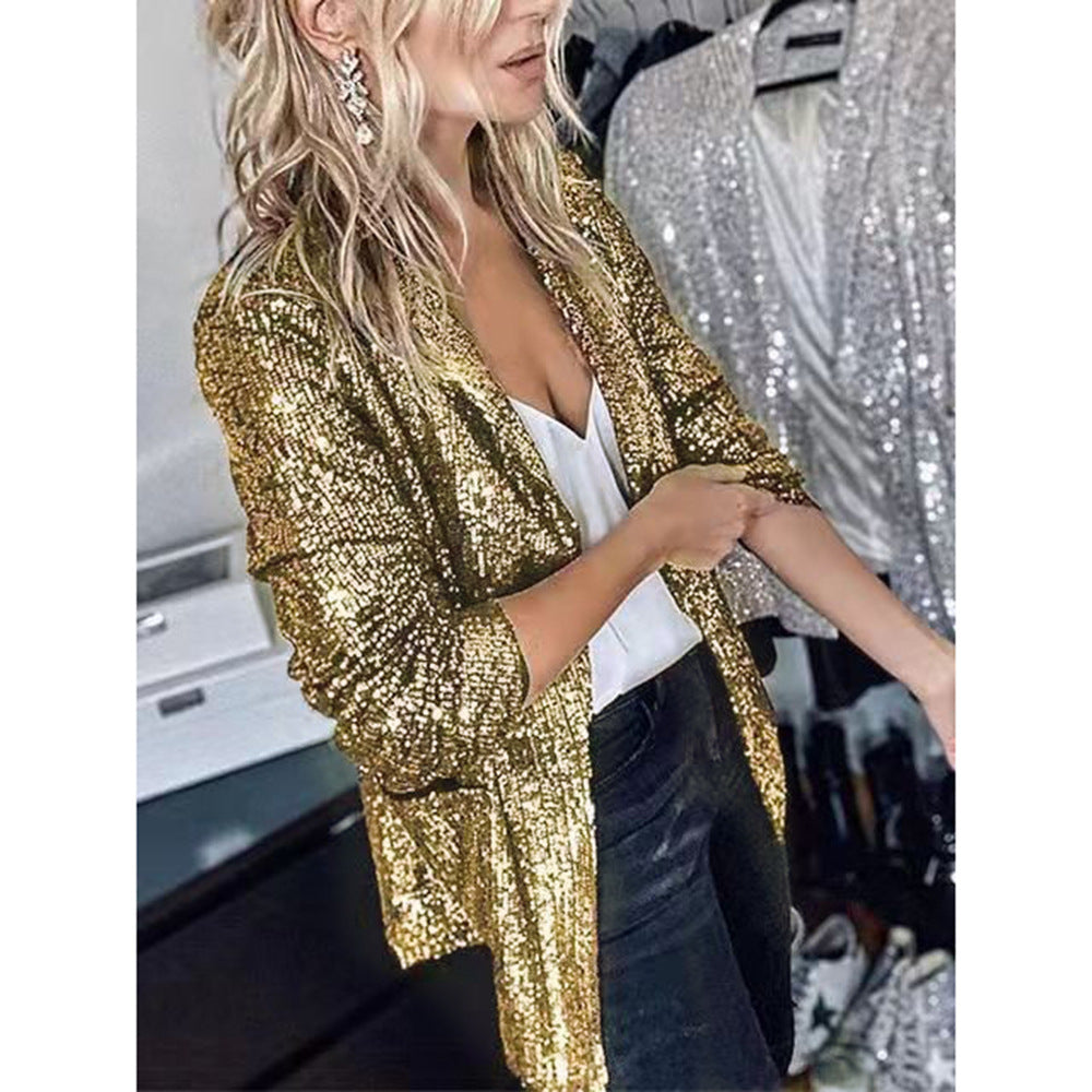 GR | Glamorous sequined blazer with long sleeves