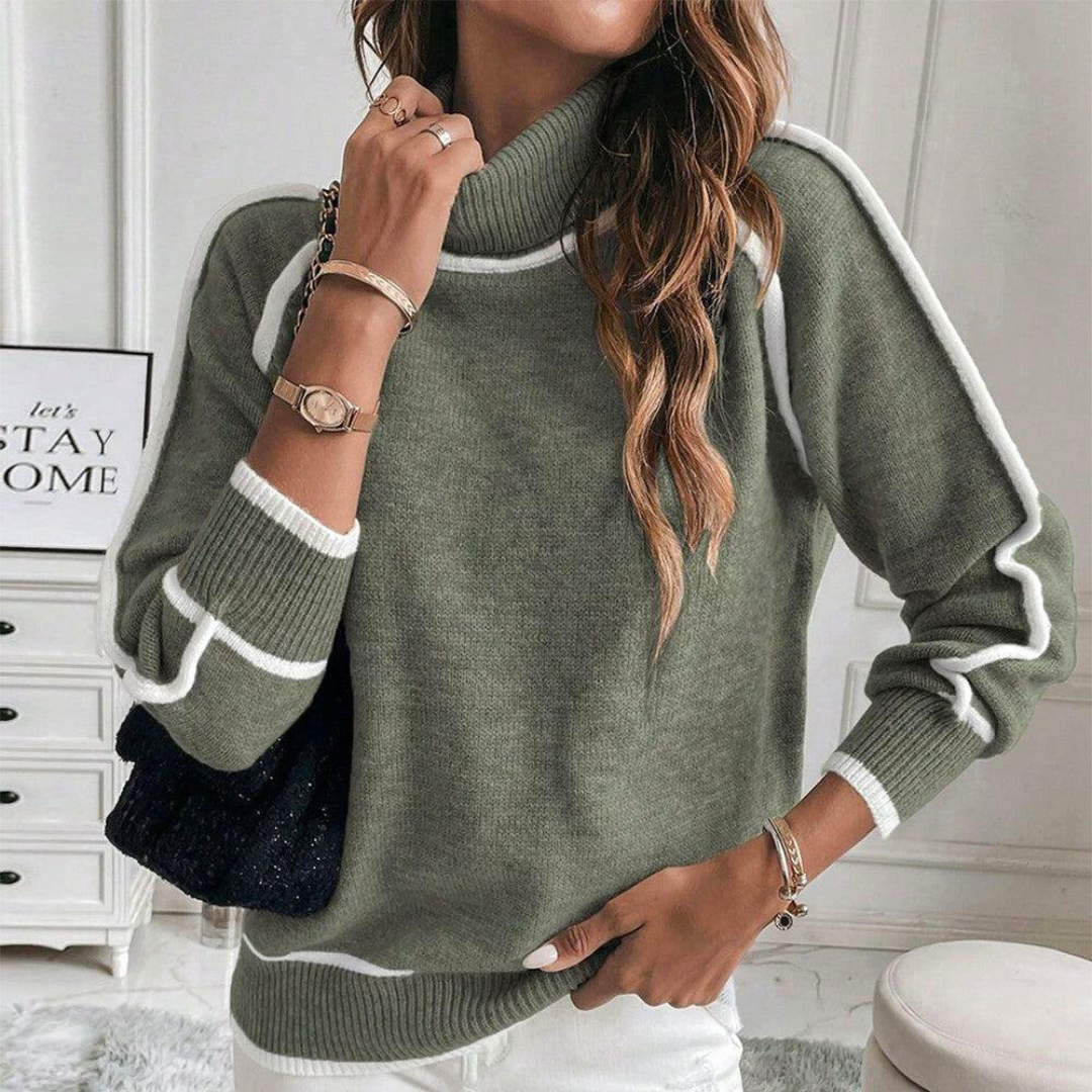 GR - Luxe Olivgrüne Strickpullover