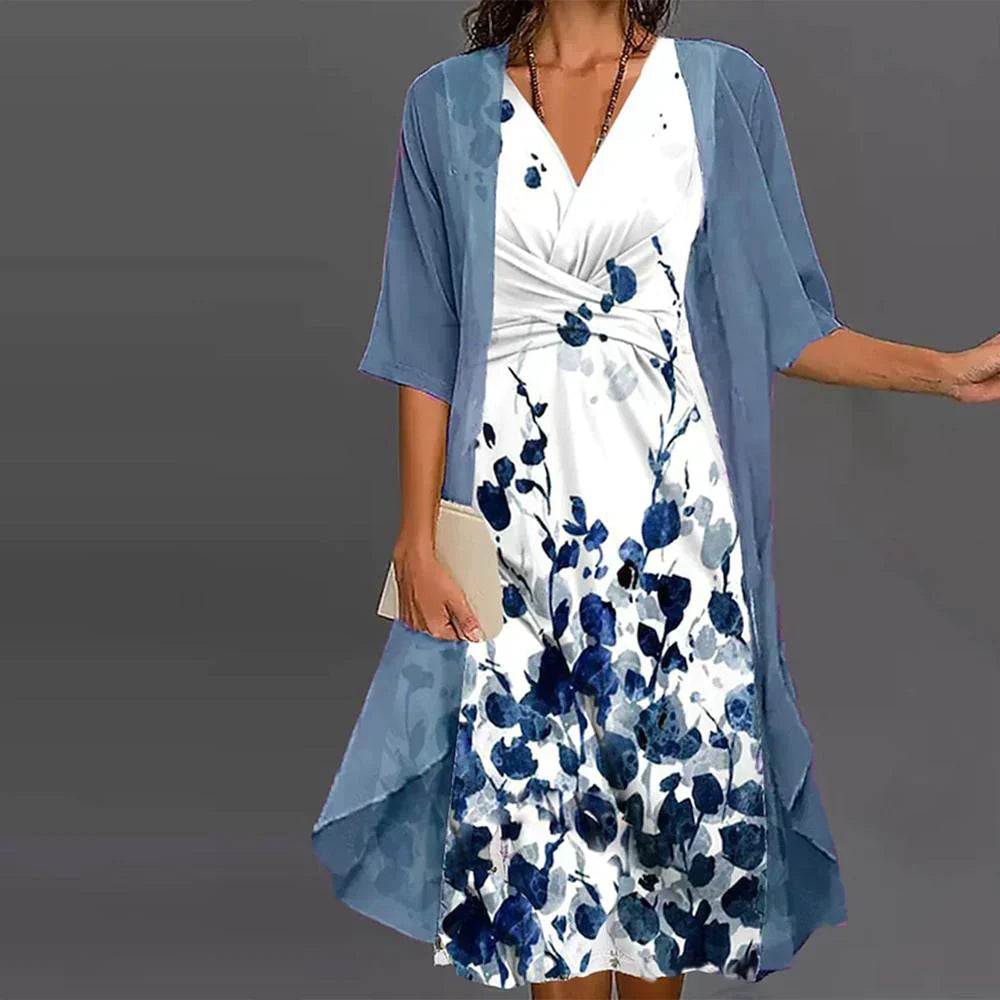 GR | Zweiteiliger Floral-Midi-Kleid