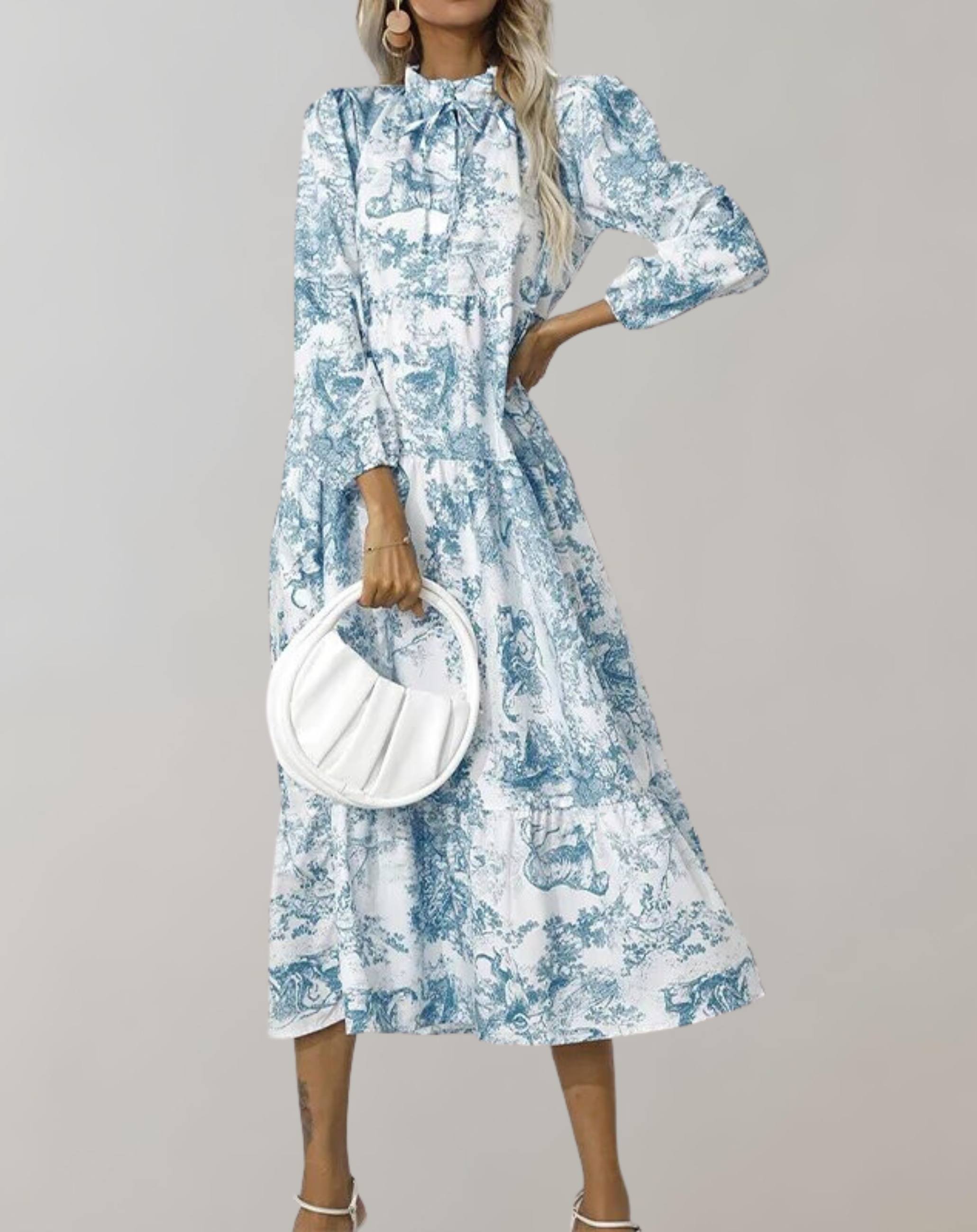 GR - Neue Langarm Frauen Midi-Kleid