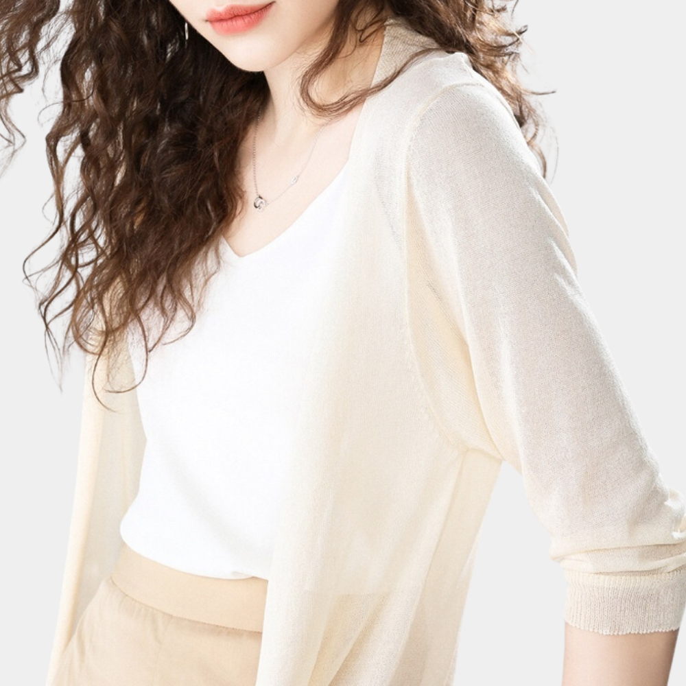 GR | Women's Long Vest Elegant and Lightweight Summer Cardigan for Women