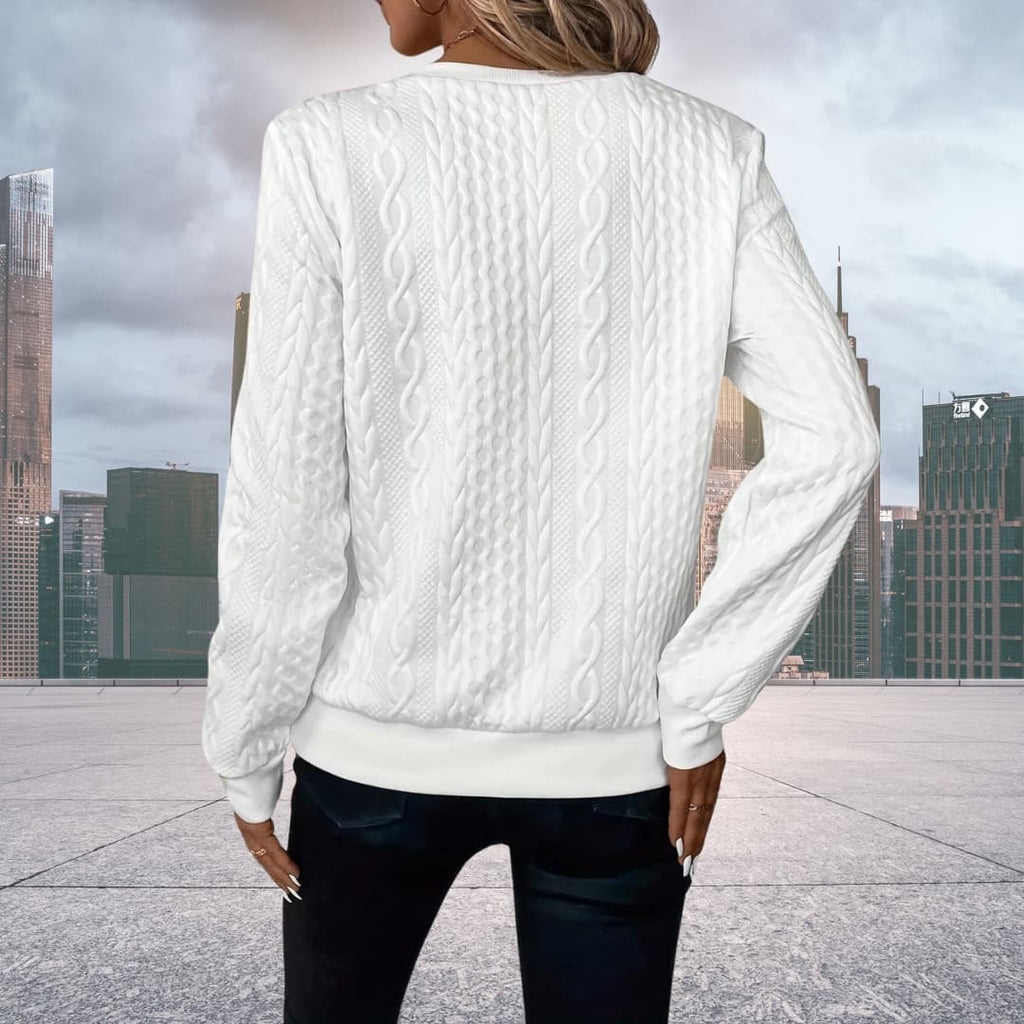 GR | Strickpullover mit halbem Reißverschluss Damen