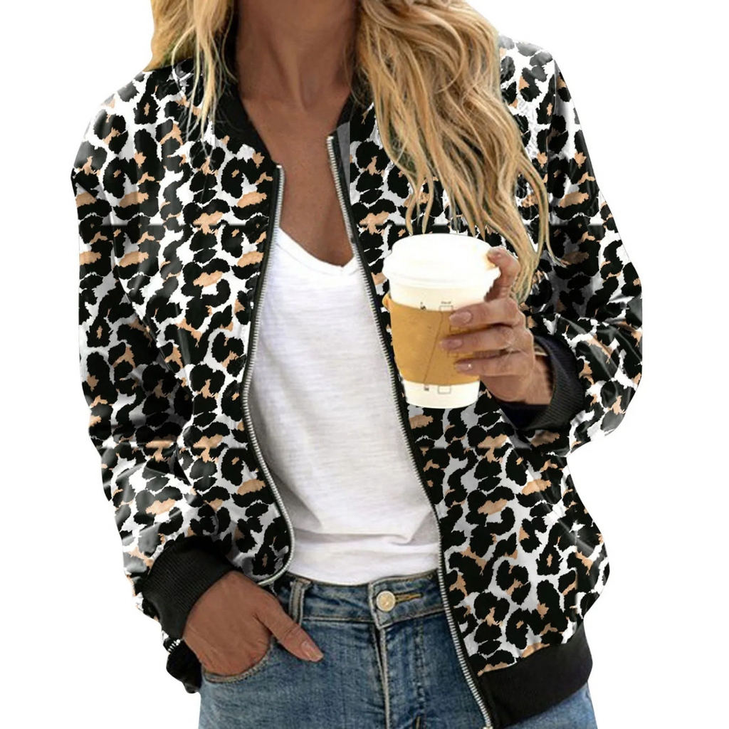 GR | Leopard print bomber jacket
