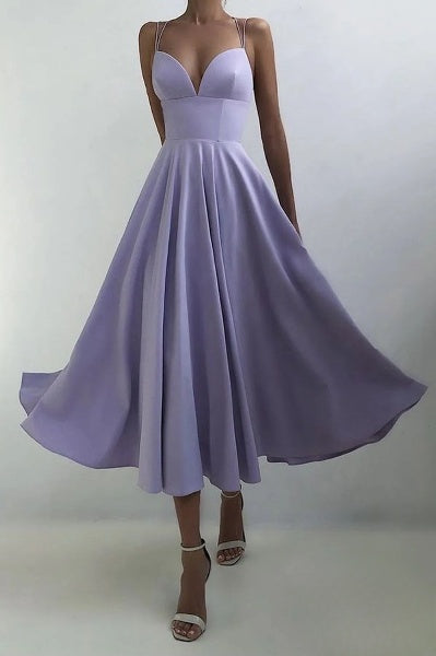 GR | elegantes Midi-Kleid mit Spaghettiträgern für besondere Anlässe