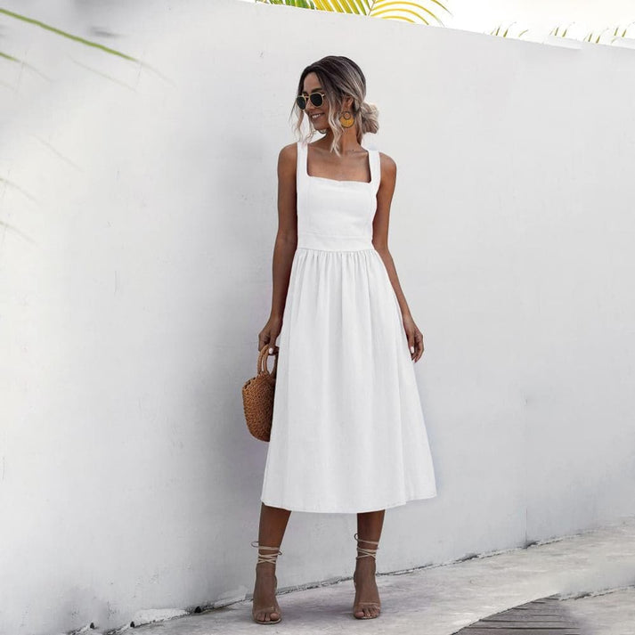 GR | Elegantes Ärmelloses Kleid für Den Sommer