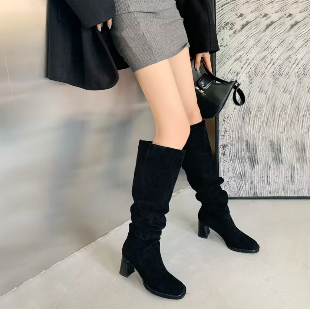 – Boots with high heels