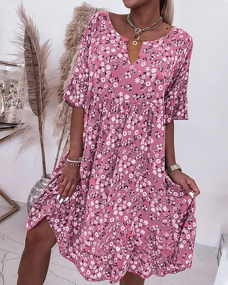 GR | Damen Sommerkleid Mit Blumenmuster Trendy Damenkleid